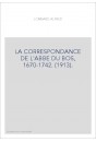 LA CORRESPONDANCE DE L'ABBE DU BOS, 1670-1742. (1913).