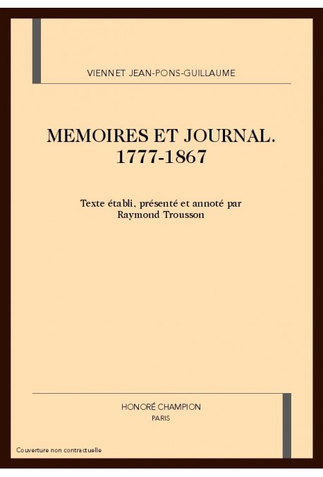 MEMOIRES ET JOURNAL, 1777-1867