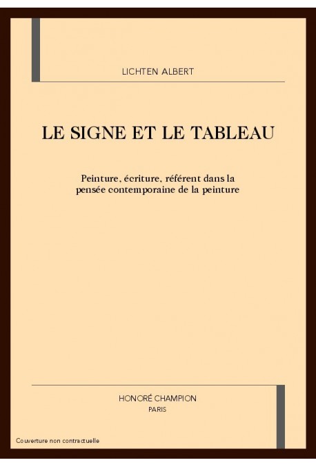 LE SIGNE ET LE TABLEAU