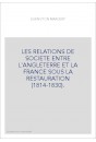 LES RELATIONS DE SOCIETE ENTRE L'ANGLETERRE ET LA FRANCE SOUS LA RESTAURATION (1814-1830).