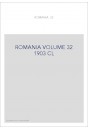 ROMANIA VOLUME 32 ( 1903 ) CL