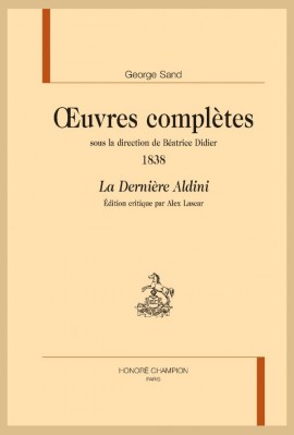 OEUVRES COMPLÈTES 1838. LA DERNIERE ALDINI