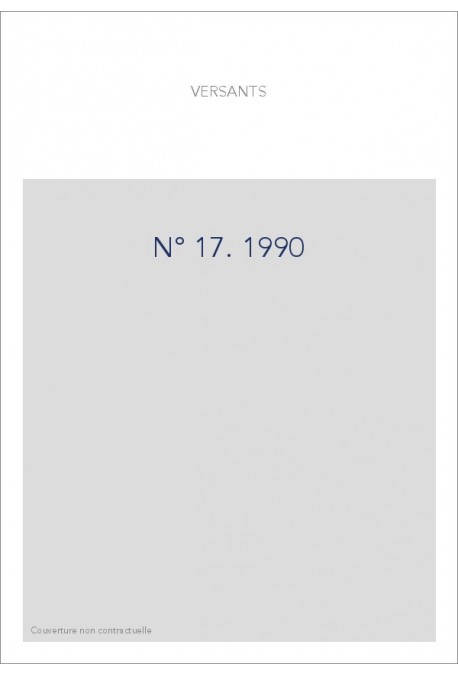 REVUE SUISSE DES LITTERATURES ROMANES. N° 17-18.
