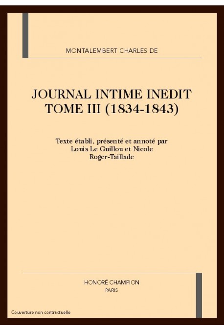 JOURNAL INTIME INEDIT TOME III (1834-1843)