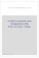 FESTGABE FUR HERMANN SUCHIER. FORSCHUNGEN ZUR ROMANISCHEN PHILOLOGIE. (1900).