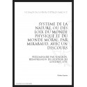 SYSTEME DE LA NATURE OU DES LOIS DU MONDE PHYSIQUE ET DU MONDE MORAL