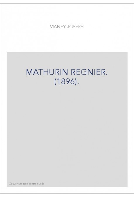 MATHURIN REGNIER. (1896).