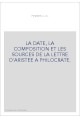 LA DATE, LA COMPOSITION ET LES SOURCES DE LA LETTRE D'ARISTEE A PHILOCRATE.