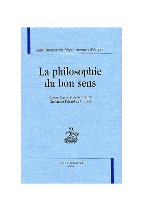 LA PHILOSOPHIE DU BON SENS