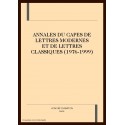 ANNALES DU CAPES DE LETTRES MODERNES ET DE LETTRES CLASSIQUES (1976-1999).