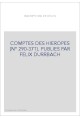 COMPTES DES HIEROPES (N° 290-371). PUBLIES PAR FELIX DURRBACH