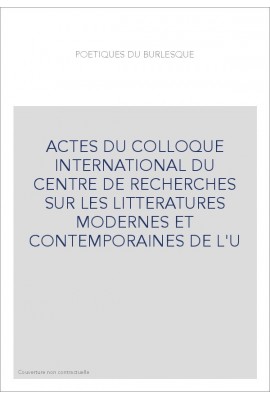 POETIQUES DU BURLESQUE.
