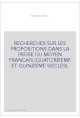 RECHERCHES SUR LES PROPOSITIONS DANS LA PROSE DU MOYEN FRANCAIS (QUATORZIEME ET QUINZIEME SIECLES).