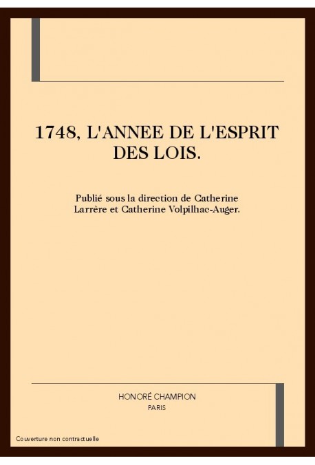 1748, L'ANNEE DE "L'ESPRIT DES LOIS".