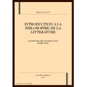 INTRODUCTION A LA PHILOSOPHIE DE LA LITTERATURE