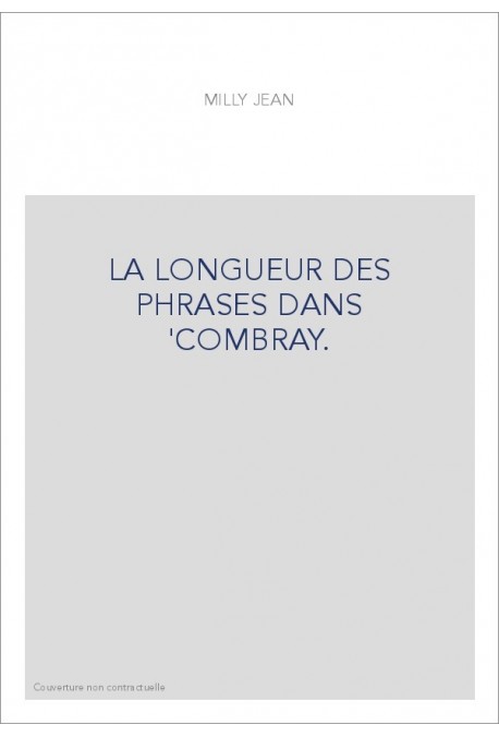 LA LONGUEUR DES PHRASES DANS 'COMBRAY.