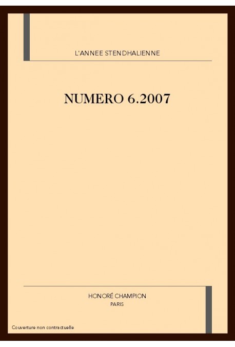L'ANNEE STENDHALIENNE N°6 2006.  L'HISTOIRE DE LA PEINTURE EN ITALIE