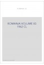 ROMANIA VOLUME 83 ( 1962 ) CL