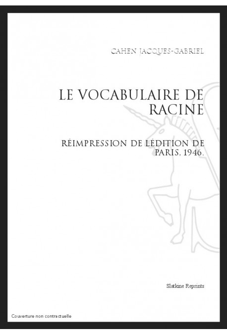 LE VOCABULAIRE DE RACINE