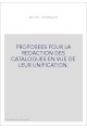 REGLES GENERALES PROPOSEES POUR LA REDACTION DES CATALOGUES EN VUE DE LEUR UNIFICATION.