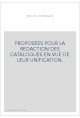 REGLES GENERALES PROPOSEES POUR LA REDACTION DES CATALOGUES EN VUE DE LEUR UNIFICATION.