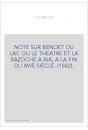 NOTE SUR BENOET DU LAC OU LE THEATRE ET LA BAZOCHE A AIX, A LA FIN DU XVIE SIECLE. (1862).