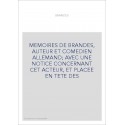 MEMOIRES DE BRANDES, AUTEUR ET COMEDIEN ALLEMAND  AVEC UNE NOTICE CONCERNANT CET ACTEUR, ET PLACEE EN TETE DES