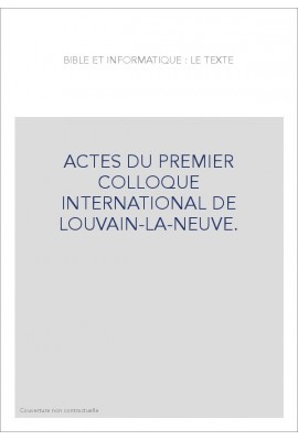 BIBLE ET INFORMATIQUE : LE TEXTE