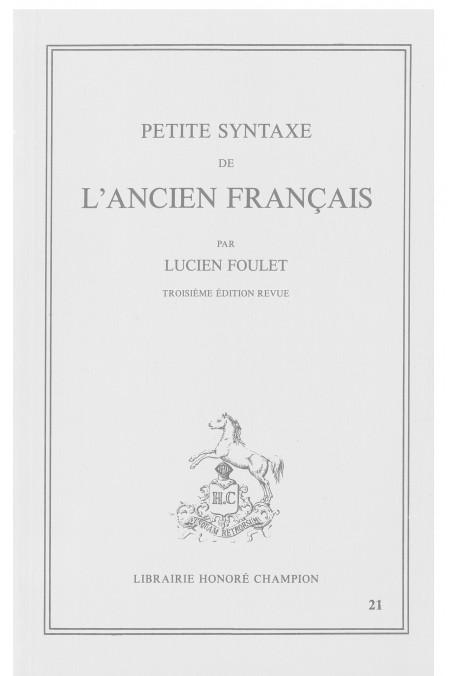 PETITE SYNTAXE DE L'ANCIEN FRANCAIS.(1928)