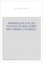 REMARQUES SUR LES POESIES DE MALHERBE PAR URBAIN CHEVREAU.