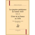 LES GAZETTES PARISIENNES DE LANNÉE 1653  SUIVIES DE  LÉTAT DE LA FRANCE EN 1654