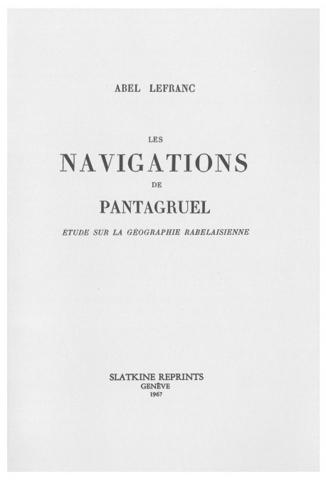 LES NAVIGATIONS DE PANTAGRUEL