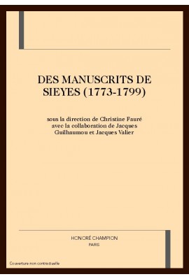 DES MANUSCRITS DE SIEYES (1773-1799)