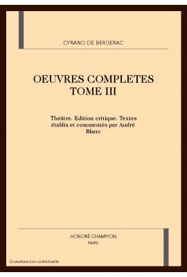 OEUVRES COMPLETES TOME III. THEATRE.