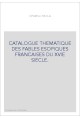 CATALOGUE THEMATIQUE DES FABLES ESOPIQUES FRANCAISES DU XVIE SIECLE.
