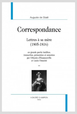 CORRESPONDANCE  LETTRES À SA MÈRE (1805-1816)