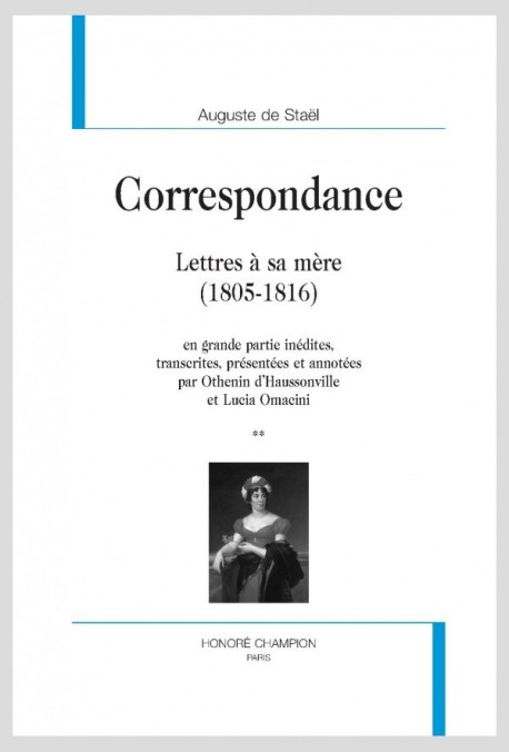CORRESPONDANCE  LETTRES À SA MÈRE (1805-1816)