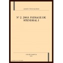 L'ANNEE STENDHALIENNE N°2 2003.  PAYSAGE DE STENDHAL / 1