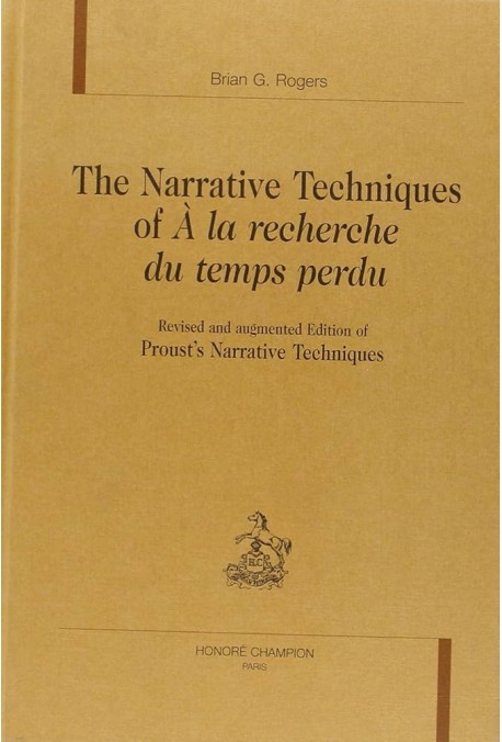 The Narrative Techniques of 'A la Recherche du temps perdu,' Cover art