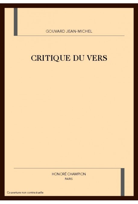 CRITIQUE DU VERS