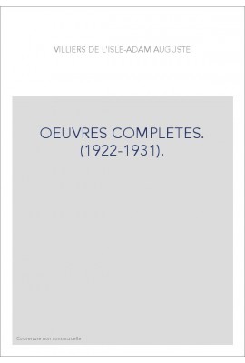OEUVRES COMPLETES. (1922-1931).
