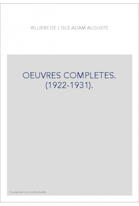 OEUVRES COMPLETES. (1922-1931).