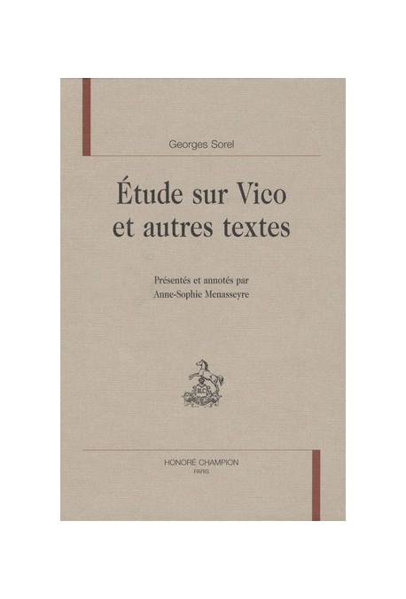 ETUDE SUR VICO ET AUTRES TEXTES