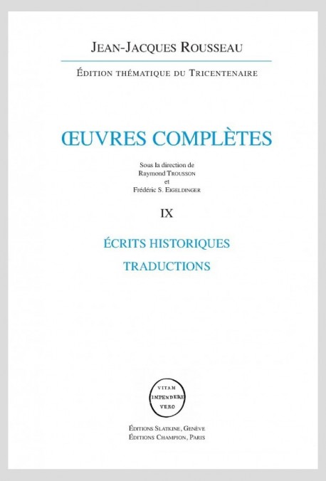 ÉCRITS HISTORIQUES, TRADUCTIONS