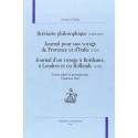 BRÉVIAIRE PHILOSOPHIQUE (1760-1770). JOURNAL POUR SON VOYAGE DE PROVENCE ET D'ITALIE (1764).