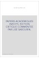 PAPIERS ACADEMIQUES INEDITS
