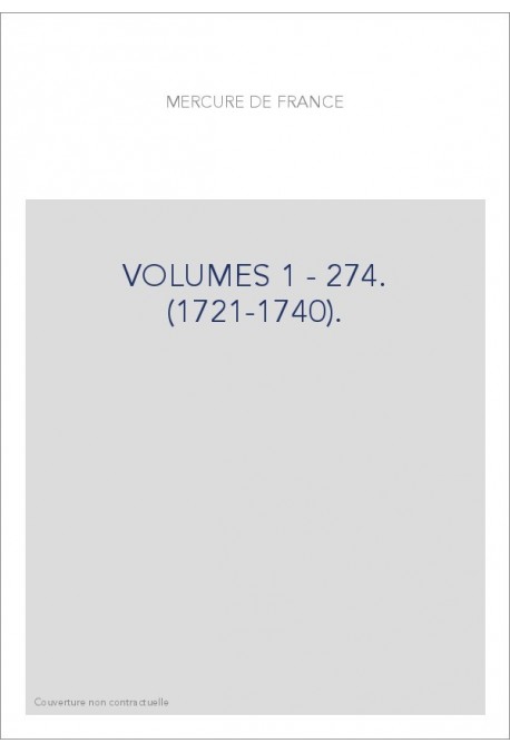 VOLUMES 1 - 274. (1721-1740).