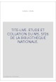 TITE-LIVE. ETUDE ET COLLATION DU MS. 5726 DE LA BIBLIOTHEQUE NATIONALE.