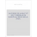 LA POESIE DE LA NUIT ET DES TOMBEAUX EN EUROPE AU XVIIIE SIECLE. (1921).