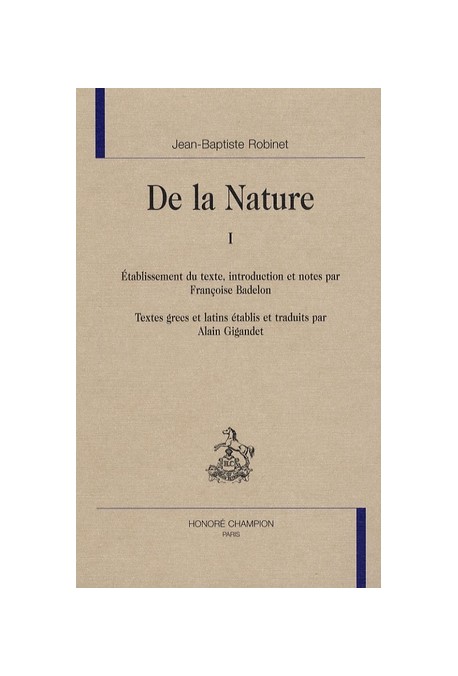 DE LA NATURE